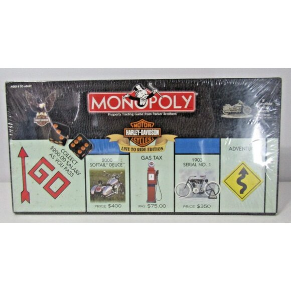 Monopoly Harley-Davidson Live to Ride Edition Parker Brothers 2000 Sealed New - Picture 2 of 12